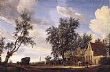 Halt at an Inn by Salomon van Ruysdael